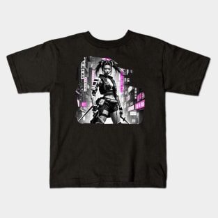 Japanese Style Girl Futuristic Kids T-Shirt